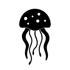 jellyfish icon, jellyfish silhouette vector illustration-simple silhouette illustration of jellyfish,jellyfish vector