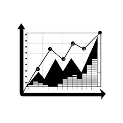 market chart icon, market chart silhouette vector illustration-simple silhouette illustration of market chart,market chart vector
