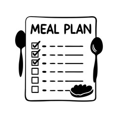 meal plan icon, meal plan silhouette vector illustration-simple silhouette illustration of meal plan,meal plan vector