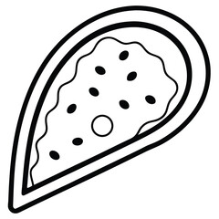 silhouette pizza clipart on white background