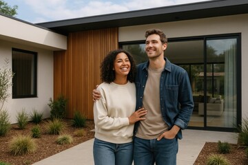 Happy couple new home