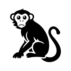 monkey icon, monkey silhouette vector illustration-simple silhouette illustration of monkey,monkey vector