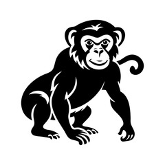 monkey icon, monkey silhouette vector illustration-simple silhouette illustration of monkey,monkey vector
