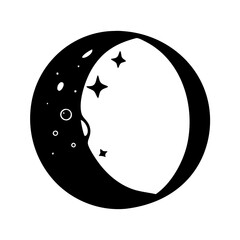 moon icon, moon silhouette vector illustration-simple silhouette illustration of moon,moon vector © MdShahariar