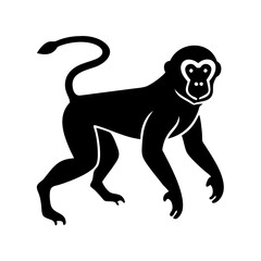 monkey icon, monkey silhouette vector illustration-simple silhouette illustration of monkey,monkey vector © MdShahariar