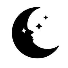 moon icon, moon silhouette vector illustration-simple silhouette illustration of moon,moon vector © MdShahariar