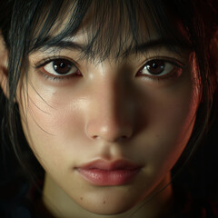 Fototapeta premium asiatische frau portrait augen mund