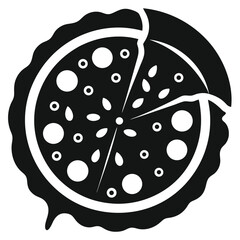 silhouette pizza clipart on white background