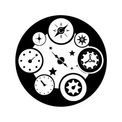  pack 90 time clocks icon, pack 90 time clocks silhouette vector illustration-simple silhouette illustration of pack 90 time clocks, pack 90 time clocks vector