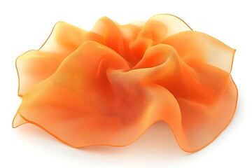 Orange sheer fabric scarf, beautifully draped.