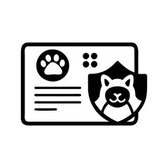 pet insurance card icon, pet insurance card silhouette vector illustration-simple silhouette illustration of pet insurance card,pet insurance card vector