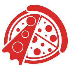 silhouette pizza clipart on white background