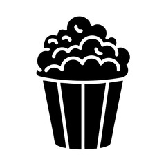 popcorn bucket icon, popcorn bucket silhouette vector illustration-simple silhouette illustration of popcorn bucket,popcorn bucket vector