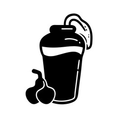 protein shake icon, protein shake silhouette vector illustration-simple silhouette illustration of protein shake,protein shake vector
