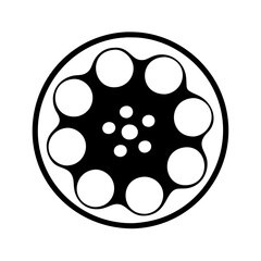 reel of film icon, reel of film silhouette vector illustration-simple silhouette illustration of reel of film,reel of film vector