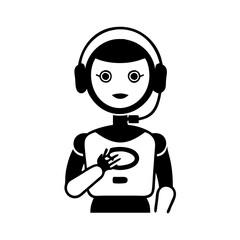 robot assistant icon, robot assistant silhouette vector illustration-simple silhouette illustration of robot assistant,robot assistant vector