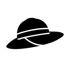 safari hat icon, safari hat silhouette vector illustration-simple silhouette illustration of safari hat,safari hat vector