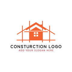 building construction and hardware store logo design vector