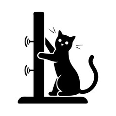 scratching post icon, scratching post silhouette vector illustration-simple silhouette illustration of scratching post,scratching post vector