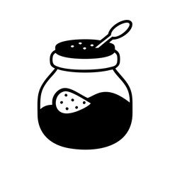 sugar jar icon, sugar jar silhouette vector illustration-simple silhouette illustration of sugar jar,sugar jar vector