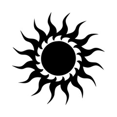 sun icon, sun silhouette vector illustration-simple silhouette illustration of sun,sun vector