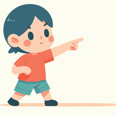 vector of little boy pointing