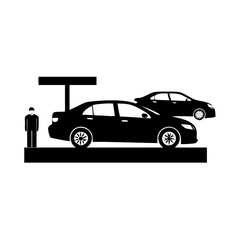 Fototapeta premium taxi stand icon, taxi stand silhouette vector illustration-simple silhouette illustration of taxi stand,taxi stand vector