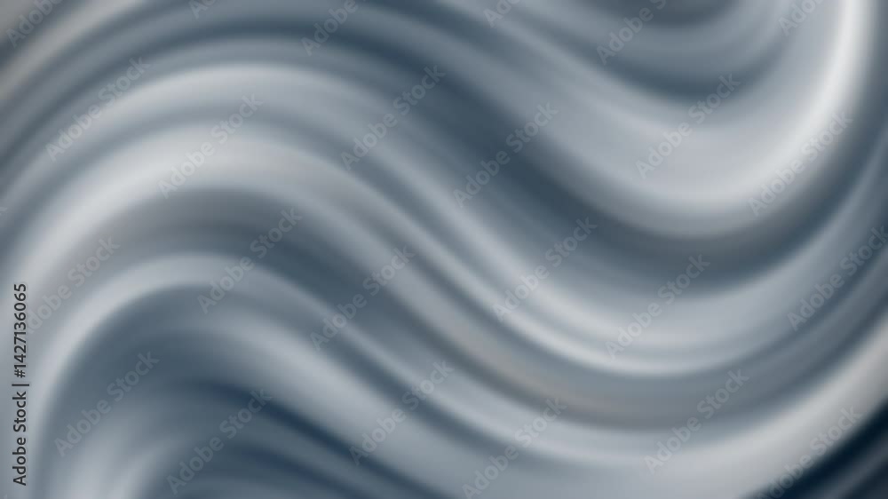 Poster a smooth, flowing abstract pattern in shades of blue and gray, creating a dynamic wave-like effect.