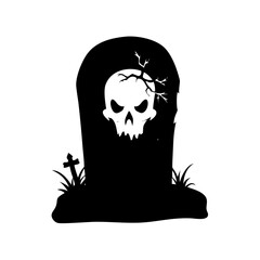 tombstone icon, tombstone silhouette vector illustration-simple silhouette illustration of tombstone,tombstone vector
