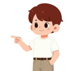 vector of little boy pointing