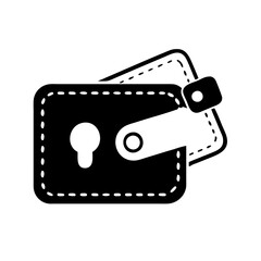 wallet with key icon, wallet with key silhouette vector illustration-simple silhouette illustration of wallet with key,wallet with key vector