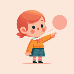 vector of little boy pointing