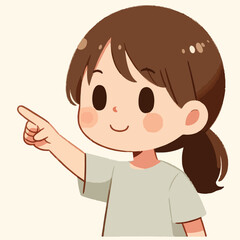 vector of little boy pointing