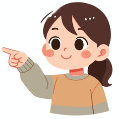 Obraz premium vector of little boy pointing