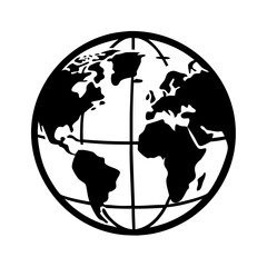 world globe icon, world globe silhouette vector illustration-simple silhouette illustration of world globe,world globe vector