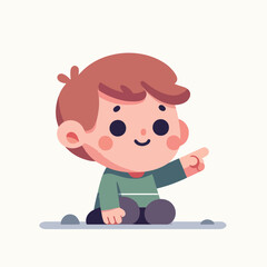 vector of little boy pointing