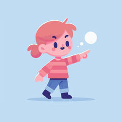 vector of little boy pointing