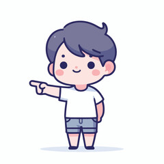 vector of little boy pointing