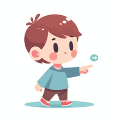 vector of little boy pointing