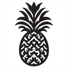 Obraz premium Pineapple Vector art illustration with leaves