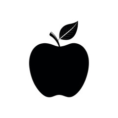 apple silhouette logo vector line art logo design