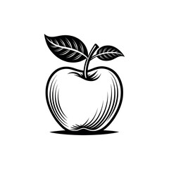 apple silhouette logo vector line art logo design