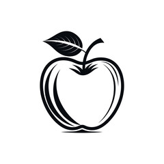 apple silhouette logo vector line art logo design