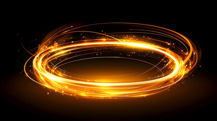 Abstract Golden Circle Glow Effect