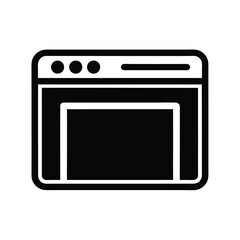 Fototapeta premium Website Browser Window Icon - Black Vector