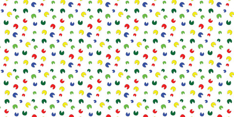 colorful scatter seamless pattern with donkey footprints for textile, fabric, wrapping, and other. animal footprints background