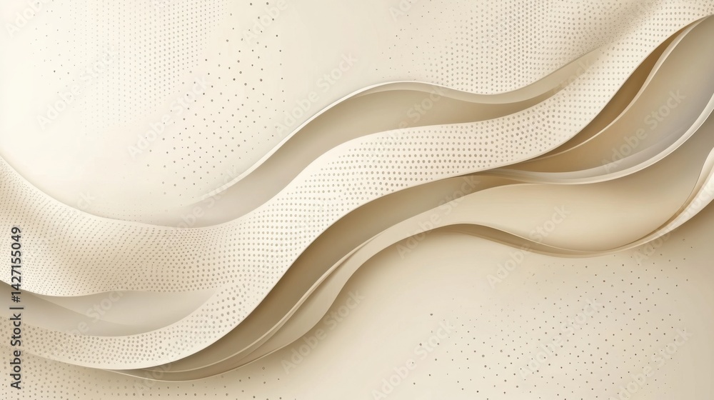 Poster abstract background with soft ecru tones dotted design and eggshell paper texture