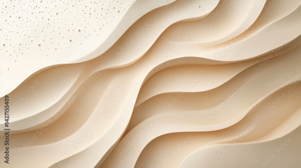 Poster abstract background with soft ecru tones dotted design and eggshell paper texture