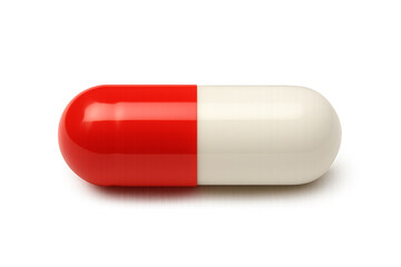 Bright Red and White Capsule Displayed on a Clean Background Illustrating Medication Characteristics