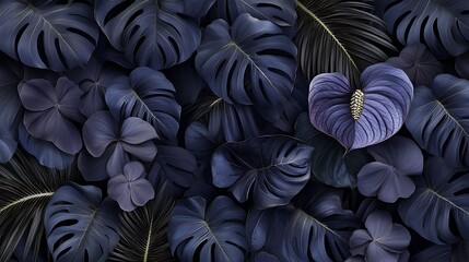 Indigo leaves and flowers, a vibrant botanical display.